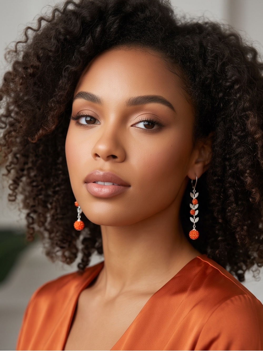 Tulamari Original Naranja Blossom Vine Drop Earrings